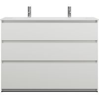 burgbad Lin20 Lavabo bajo para lavabos blanco mate con 2 agujeros