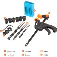 Guida per trapano angolare da 8 mm e 10 mm, 15 gradi, strumento per lavorazione del legno, maschera per fori inclinati, maschera per punzonatura, 15 pezzi