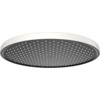 BERNSTEIN - Pommeau de douche Tête de douche rectangulaire en ABS à effet pluie et buses anti-calcaire - Ø25,4cm - D2201R - Blanc / Noir mat