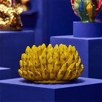 Vase aux bananes jaune céramique 37x37x21cm