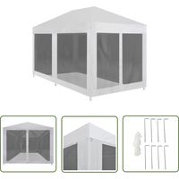 INLIFE Tente de réception avec 6 parois en maille 4 x 3 m