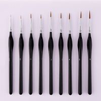 Set mit 9 feinen Detailpinseln, Miniaturmalerei-Pinselset, Aquarell, Öl, Gesicht, Nägel, Modellbau, Strichzeichnung