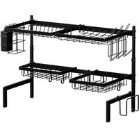 Toque Over Sink Dish Drying Rack 2 Tier Adjustable Drainer Rack Space Saving