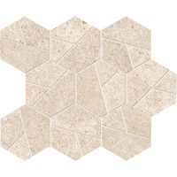 Mosaïque effet Pierre Calcaire Beige Ivoire Hexa 28,5x25x0,9 cm Mat Domella - Sol et mur intérieur (vendu par carton de 0,428 m²) - RO'MA CARRELAGE