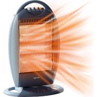 igenix Electric Halogen Heater, 3 Heat Settings, 1200W, Grey - IG9514
