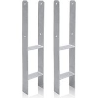 Wolketon Ancrage de poteau Support de poteau Support de poteau Pied de poteau Ancrage en H 600mm Pied de poteau Support 111mm 2 pièces