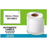 DYMO Rouleau d'étiquettes 99015 S0722440 70 x 54 mm papier blanc 320 pc(s) fixation permanente Etiquette universelles