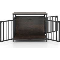 Transportín para perros 80 x 60 x 64 cm fácil acceso 3 puertas diseño rústico madera manufacturada marrón 200020526