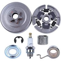 Kit de 3/8" Pignon Embrayage pour Stihl 017 018 MS170 MS180 021 023 025 MS210 MS230 MS250, Pignon + Tambour d'embrayage + Roulement + Vis sans fin + Rondelle + E-Clip + Bougie
