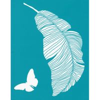 Pochoir en Soie Autocollant avec Plumes de Papillon pour Transferts sur Tissu