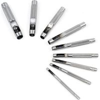 XPOtool Locheisen Set 3-12mm 9tlg Lochschneider aus Carbonstahl für Leder, Gummi, Weichplastik etc.