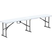 Rekkem – Banc pliable 3 places en résine PEHD 180 cm – Structure acier époxy – Charge max 330 kg – Usage intérieur/extérieur