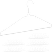 100 cintres en fil de fer pour vêtements légers, peu encombrants, avec barre pour pantalons et jupes, blancs