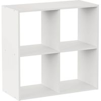 Étagère à 4 niveaux – Dimensions 67,5 x 32 x 67,5 cm – Finition satinée – Design modulaire pour rangement personnalisé – 7House