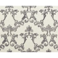 Baroque wallcovering wall EDEM 9085-27 hot embossed non-woven wallpaper embossed with floral 3D ornaments shimmering white silver grey 10.65 m2 (114 ft2)