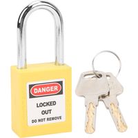Cadenas de consignation isolé de 38 mm pour la sécurité et l'ingénierie (LOTO) dans le secteur de la fabrication de machines - Jaune