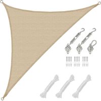 3x3x4,2 m Voile d'ombrage triangulaire respirante UV avec fixation – Toile d'ombrage extérieure ACKERMAN