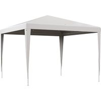 Gazebo extérieur Gazebo trous de drainage et tube en acier blanc de jardin Gazebo 3x3 m avec 4