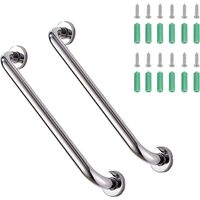 Lot de 2 barres d'appui murales 50cm – acier inoxydable antidérapante, capacité 300kg, sécurité WC salle de bain douche, vis incluses