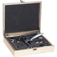 Box de madera sommelier 9 piezas