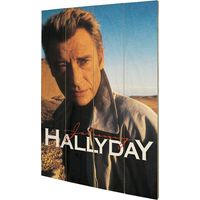 Plaque décorative Gang en bois Johnny Hallyday