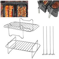 Ahlsen Accesorio para freidora de aire de acero inoxidable 201SS compatible con los modelos Ninja Foodi AF300EU y AF400EU, estante incluido