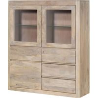 Highboard Mango 128x40x145 weiß lackiert TORONTO 303