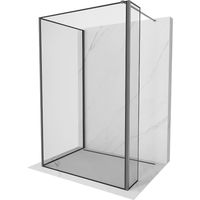Mexen Kioto Duschwand Walk-in 120 x 100 x 30 cm, schwarzes Muster, Gun Metal - 800-120-100-221-95-70