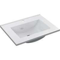 Lavabo PmmA baño color blanco 60x45 cm lavamanos pila rectangular mueble