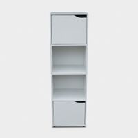 Librería moderna ahorra espacio con estantes y puertas 30x29x120 Oreni - Blanco