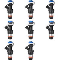 Huit injecteurs de carburant compatibles avec les modèles Chevrolet Silverado, Sierra et Yukon 4.8, 5.3 et 6.0 (1999-2007). Références : 25317628 et 25323974.