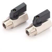Mini vanne à bille en laiton 3/8 « Male X3/8 »Female NPT Air Compressor Tubing Fitting 2PCS