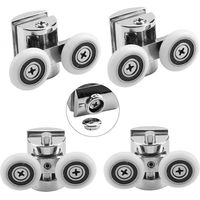 Debuns – Set di 4 rulli doppi da 23 mm – Lega di zinco – Ruote silenziose per porte scorrevoli della doccia – Installazione semplice