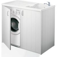 Lavatoio e Coprilavatrice in PVC 109x60x92cm Forlani SuperWash Bianco