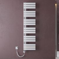 doporro Heizkörper Bad Handtuchheizkörper 159x40cm Badezimmer Badheizkörper Badheizung Handtuchtrockner Handtuchwärmer Seitenanschluss Weiß mit Heizstab 600w