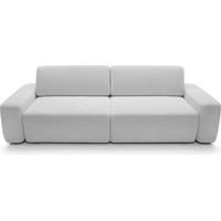 IVY - Canapé droit convertible coffre tissu chiné 3 places - Gris clair