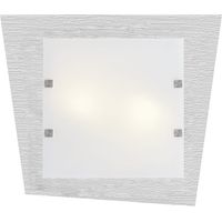 LUMICOM SKINNY Plafoniera, 2X E27, max 42W, metallo/vetro, bianco spatolato, L45x40cm