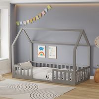 WestWood House Shape Kid Wood Bed Frame KHB01 Grey