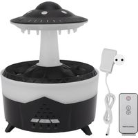 Humidificateur UFO Raindrop avec lumières colorées, télécommande, minuterie, diffuseur d'arômes, 100-240 V, noir, prise UE