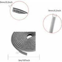 Joint de porte et fenêtre 10m bande de brosse, Joint brosse adhésif autocollante coupe-vent et anti-poussière pour fenêtres et portes mobiles, Largeur 9mm x Hauteur 9mm(Girs)