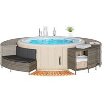 Vidaxl – Cadre de bain à remous en résine tressée et bois d'acacia – Structure robuste en acier – Housse amovible et lavable – Dimensions 73/112 x 45 x 55 cm