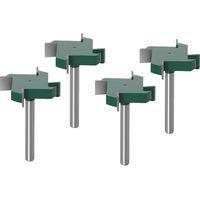 Sollbry 4-teiliges 6-mm-Schaft-Spoilboard-Oberflächenfräser-Bit-Set, 4 Flügelplatten-Abflachungsfräser, Wolframkarbidfräser für die Holzbearbeitung