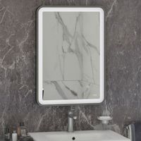 RAK Art Brushed Nickel 500mm x 700mm Soft Illuminated LED Mirror - RAKARTSFBN5001