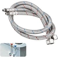 Tuyau flexible de raccordement pour mitigeur de cuisine en acier inoxydable, compatible avec mitigeur, douche et évier.