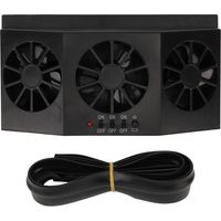 Ventilateur solaire 1.5W pour voiture, extracteur d'air 3 trous, circulation d'air véhicule, noir