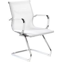 Dmora - Chaise de bureau Dgoldon, Chaises de salle d'attente de bureau avec accoudoirs, Chaise de salle d'attente ergonomique, 62x54h89 cm, Blanc