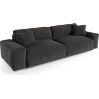Canapé 4 places en tissu tramé toucher doux anthracite foncé CHEER