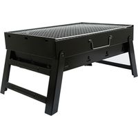 Faltbarer Holzkohlegrill, leichter und tragbarer Mini-Campinggrill, innovatives Design, leicht zu reinigen, schwarz, Eisen
