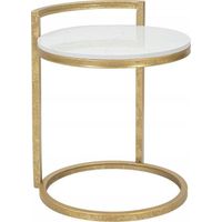Mesa de centro Ferretti dorada metal mármol 40x43x50 cm