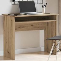 Vidaxl – Bureau droit chêne artisanal 90x50x74 cm – Bois d'ingénierie – Armoire intégrée pour rangement – Design contemporain